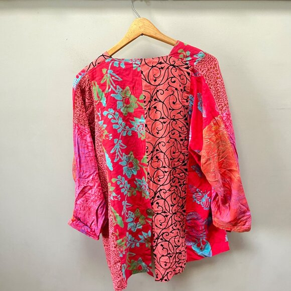 Wildthing Wild‎ Woman Multicolor Button-Up Boho Jacket S/M 100% - Picture 3 of 6